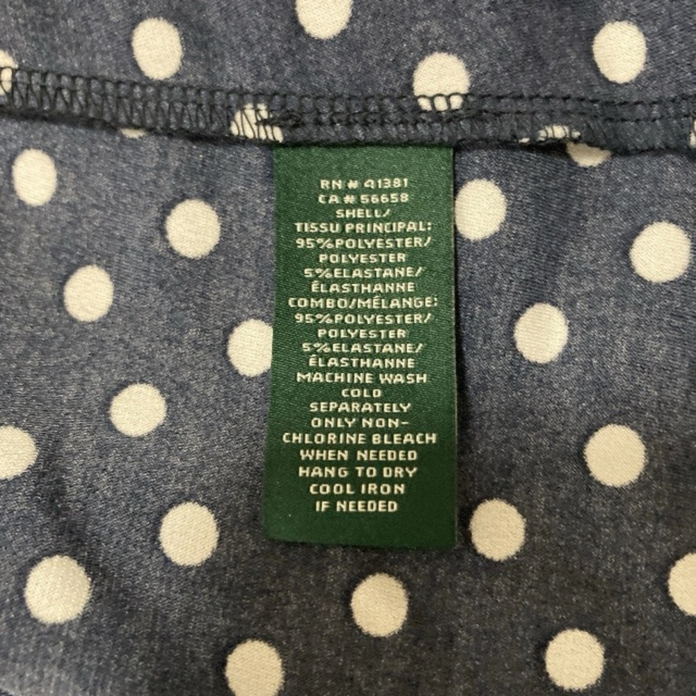 Lauren Ralph Lauren Navy Polka Dot Dress Sleeveles size 12 - Picture 11 of 16